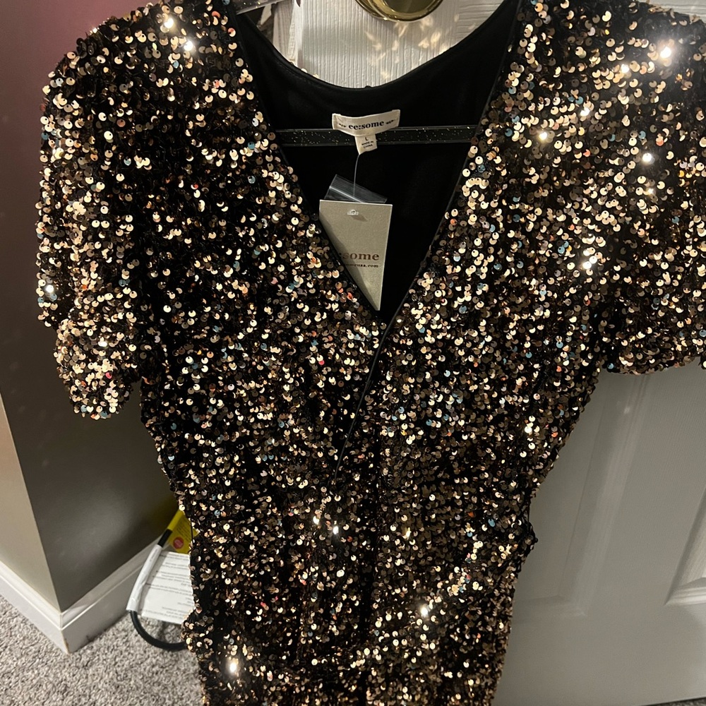 Sequin V-Neck Dress